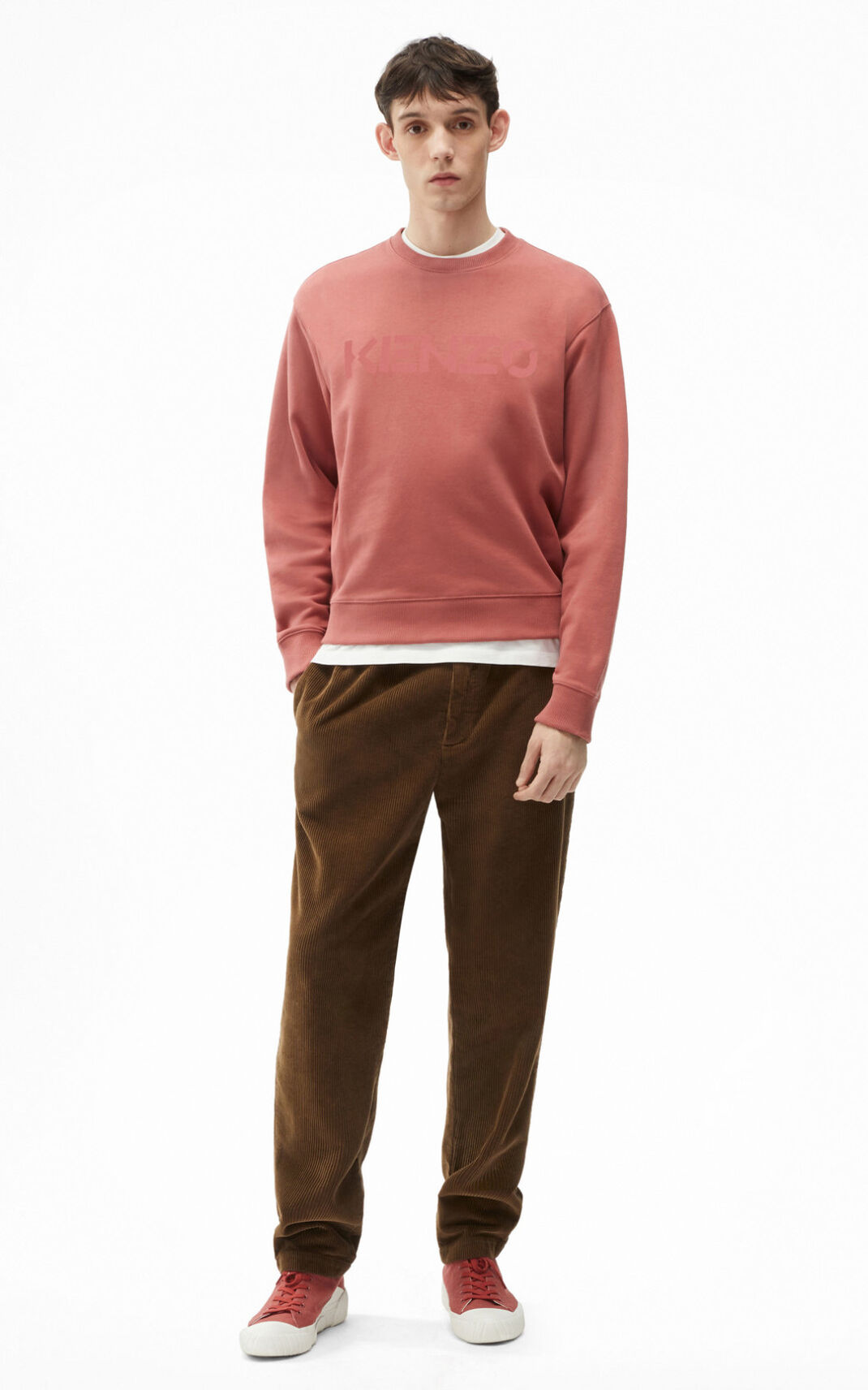 Sweat Kenzo Logo Homme Rose Foncé | VQUX-03689